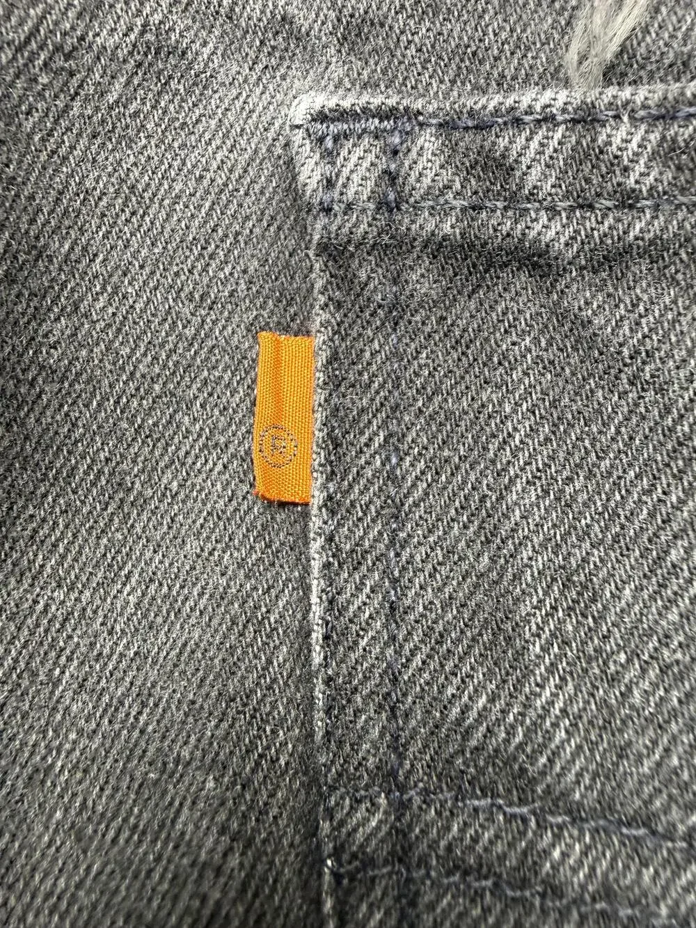 Vintage Levis 505 Jeans Mens 36x34 Charcoal Wash Regular Straight Orange Tab